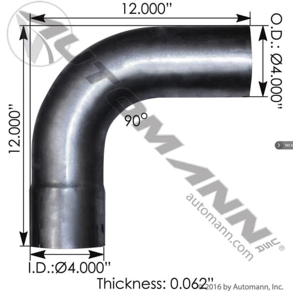 DU1086A - 4" 90° Elbow 12" Leg